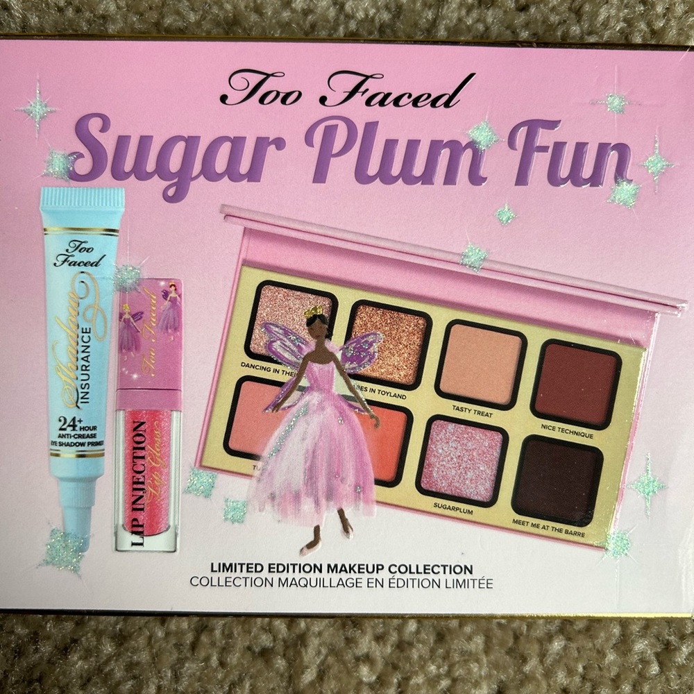 New in box Too Faced Sugar Plum Fun limited Edition make up set
